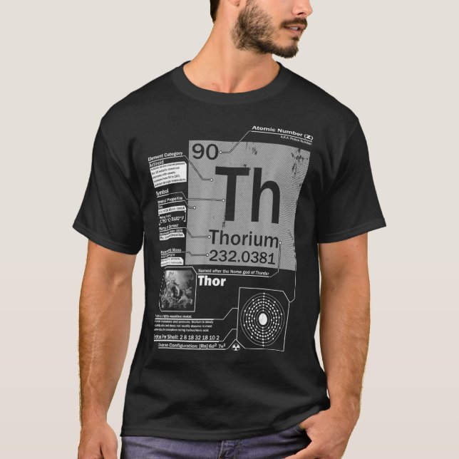 Camiseta Tório O Elemento Atômico Número 90 Ciência  (Frente)