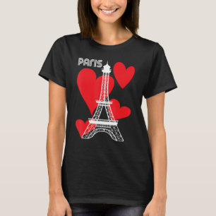 Camiseta Torista Paris Corações Torre Eiffel França Souveni