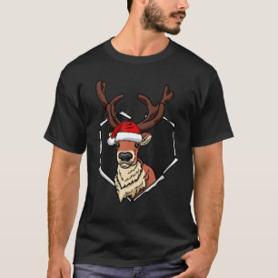 Camiseta Torn Cloth Reindeer Face Com Buraco De Chapéu De N
