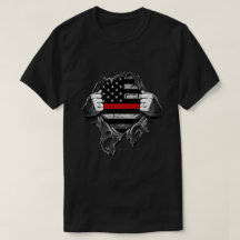 Torn Shirt Thin Red Line Flag USA T-Shirt 