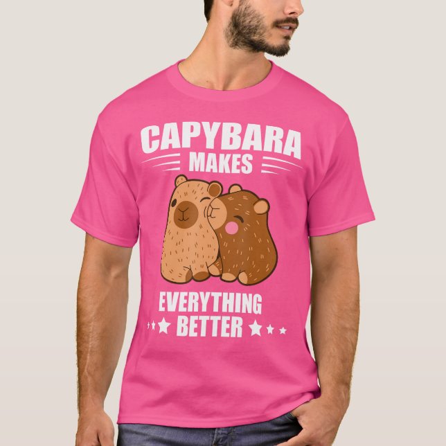 Camiseta Torna Tudo Melhor Capybara Lover Engraçado Capyb (Frente)