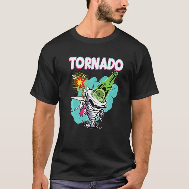Camiseta Tornado Beer Drinking Tornado Rotation Beer Funny  (Frente)