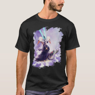 Camiseta Tornado Gato Montando Tartaruga Comendo Sorvete