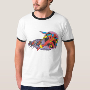 Camiseta Tornado Vermelho No Movimento Do Vento