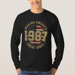 Camiseta Tornando a América Grande Desde 1987 Presentes Vin