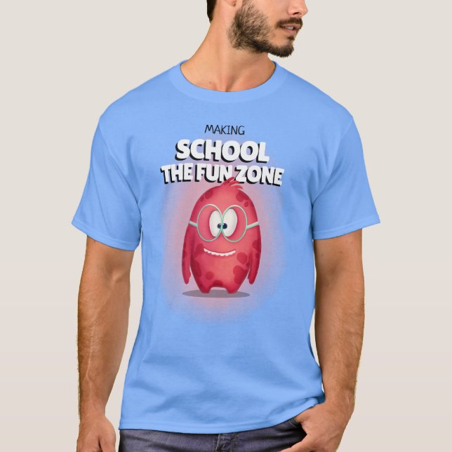 Camiseta Tornando a Escola a Zona Divertida Professor (Frente)