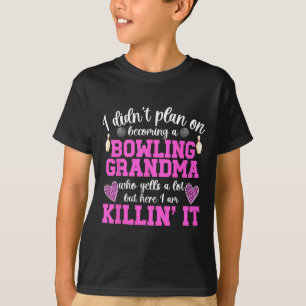 Camiseta Tornando-Se Uma Avó Boliche De Uma Avó Bowler