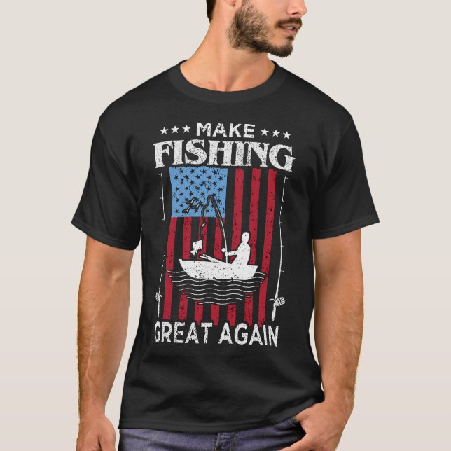 Camiseta Tornar Excelente De Pesca Novamente (Frente)