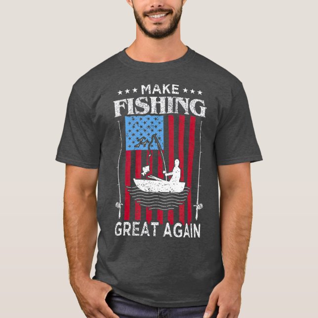 Camiseta Tornar Excelente De Pesca Novamente (Frente)