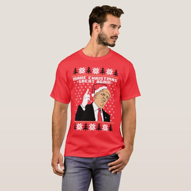 Camiseta Tornar o Natal mais grado novamente Trump (Frente Completa)