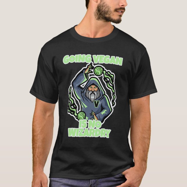 Camiseta Tornar-se Vegano Não é Magia (Frente)