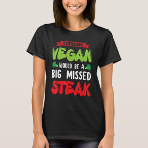 Camiseta Tornar-se Vegano Seria um Grande Bife Perdido Vege