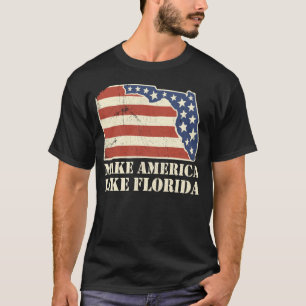 Camiseta Torne a América como a Flórida Retro Vintage Mapa