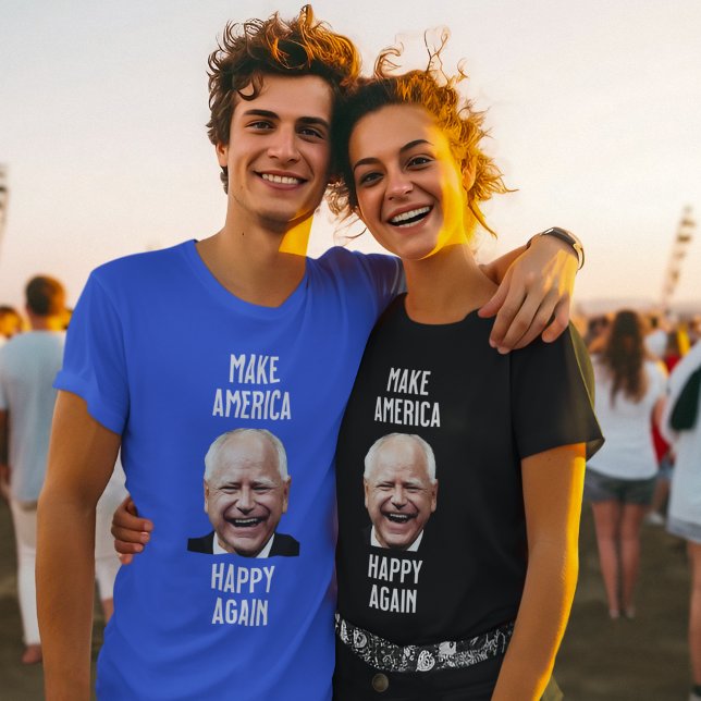 Camiseta Torne a América feliz novamente (Criador carregado)