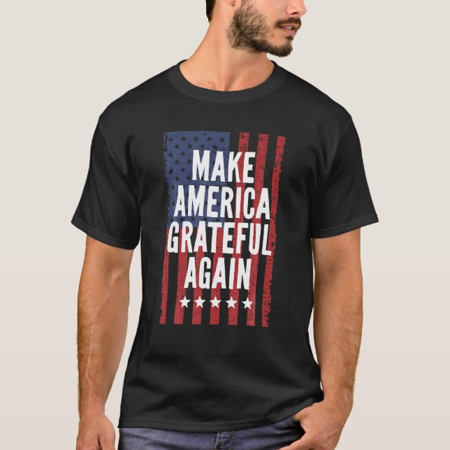 Camiseta Torne a América grata novamente 4 de julho positiv (Frente)