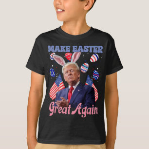 Camiseta Torne a Páscoa Grande Novamente Bunny Trump Engraç