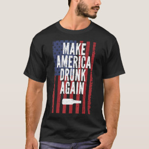 Camiseta Torne o Bebado Americano novamente Bebendo de Cerv