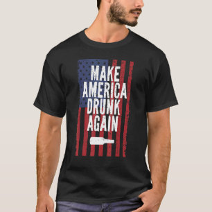 Camiseta Torne o Bebado Americano novamente Bebendo de Cerv