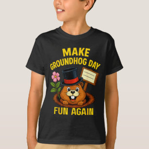 Camiseta Torne o Dia da Marmota Divertido Novamente Amante