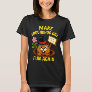 Camiseta Torne o Dia da Marmota Divertido Novamente Amante 