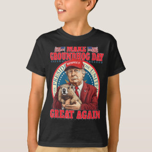 Camiseta Torne o Dia da Marmota Grande Novamente Engraçado 