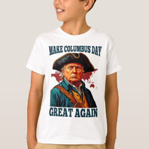 Camiseta Torne o Dia de Colombo Grande Novamente, Trump Eng