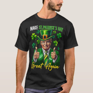 Camiseta Torne o Dia de São Patrício Grande Novamente Trevo