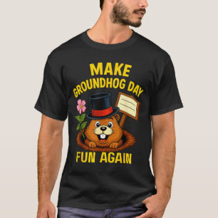 Camiseta Torne o Dia do Tatu-Bola Divertido Novamente Camis