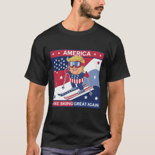 Camiseta Torne o Esqui Grande Novamente Donald Trump no Esq