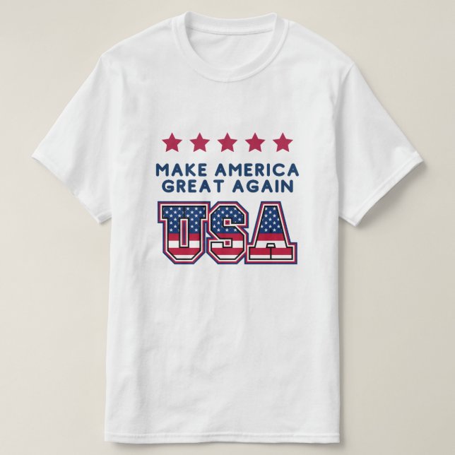 Camiseta Torne o excelente americano novamente EUA (Frente do Design)