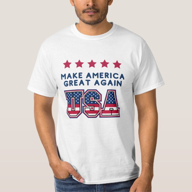 Camiseta Torne o excelente americano novamente EUA (Frente)