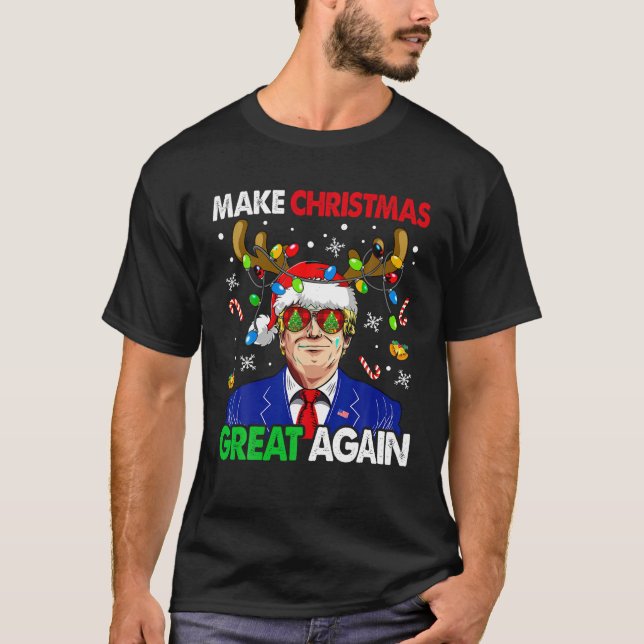 Camiseta Torne o Excelente de Natal Novamente Engraçado Cri (Frente)