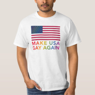 Camiseta Torne o Gay nos EUA novamente em 3 cores