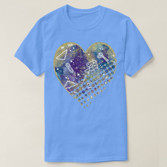 Camiseta Torne-o ligeiramente roxo e galáxia Dourada (Frente do Design)