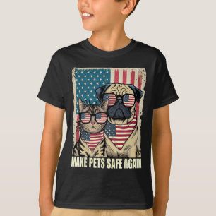 Camiseta Torne os Animais de Estimação Seguros Novamente Co
