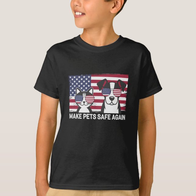 Camiseta Torne Os Animais Seguros Novamente Trump Harris De (Frente)