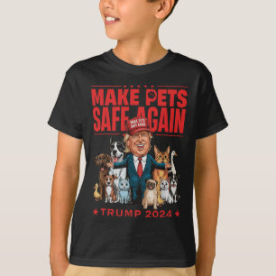 Camiseta Torne Os Animais Seguros Novamente Trump Mega 2024