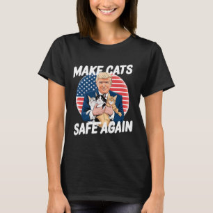 Camiseta Torne Os Gatos Seguros Mais Uma Vez Votar Trump Sa