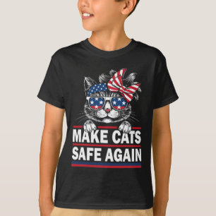 Camiseta Torne Os Gatos Seguros Novamente Engraçados Ao Inv