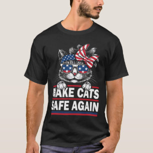 Camiseta Torne Os Gatos Seguros Novamente Engraçados Ao Inv