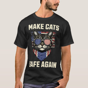 Camiseta Torne os Gatos Seguros Novamente Trump Gatos Para