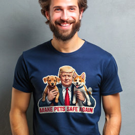 Camiseta Torne Os Pets Seguros Novamente Trump Debate Presi