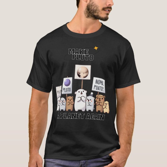Camiseta Torne Plutão Um Planeta De Novo Urso Polar (Frente)