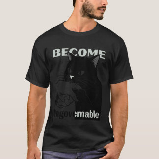 Camiseta Torne-se Ingovernável - Gato Preto Mordendo a Mão