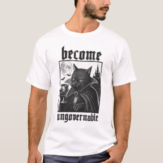 Camiseta Torne-se Ingovernável Gráfico Engraçado de Gato Dr