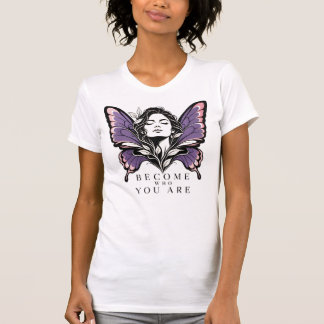 Camiseta Torne-se Quem Você É Mulher Borboleta Floral