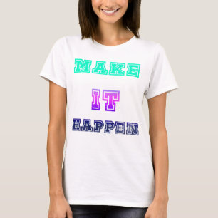 Camiseta Torne-se Realidade Tipografia de Cores Vibrantes �