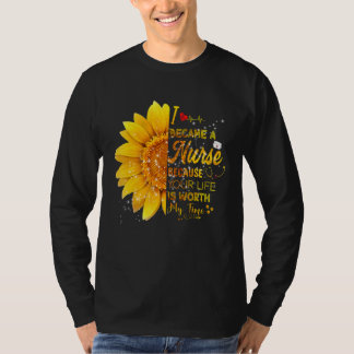 Camiseta Tornei-Me Enfermeira Enfermeira De Girassol No Dia