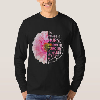 Camiseta Tornei-me Enfermeira Porque a Sua Vida Vale a Minh
