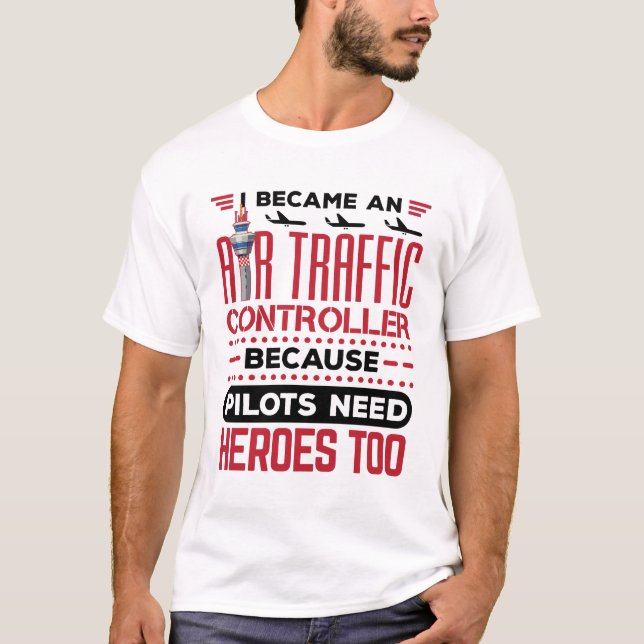 Camiseta Tornei-me um Herói Engraçado do Controlador de Trá (Frente)